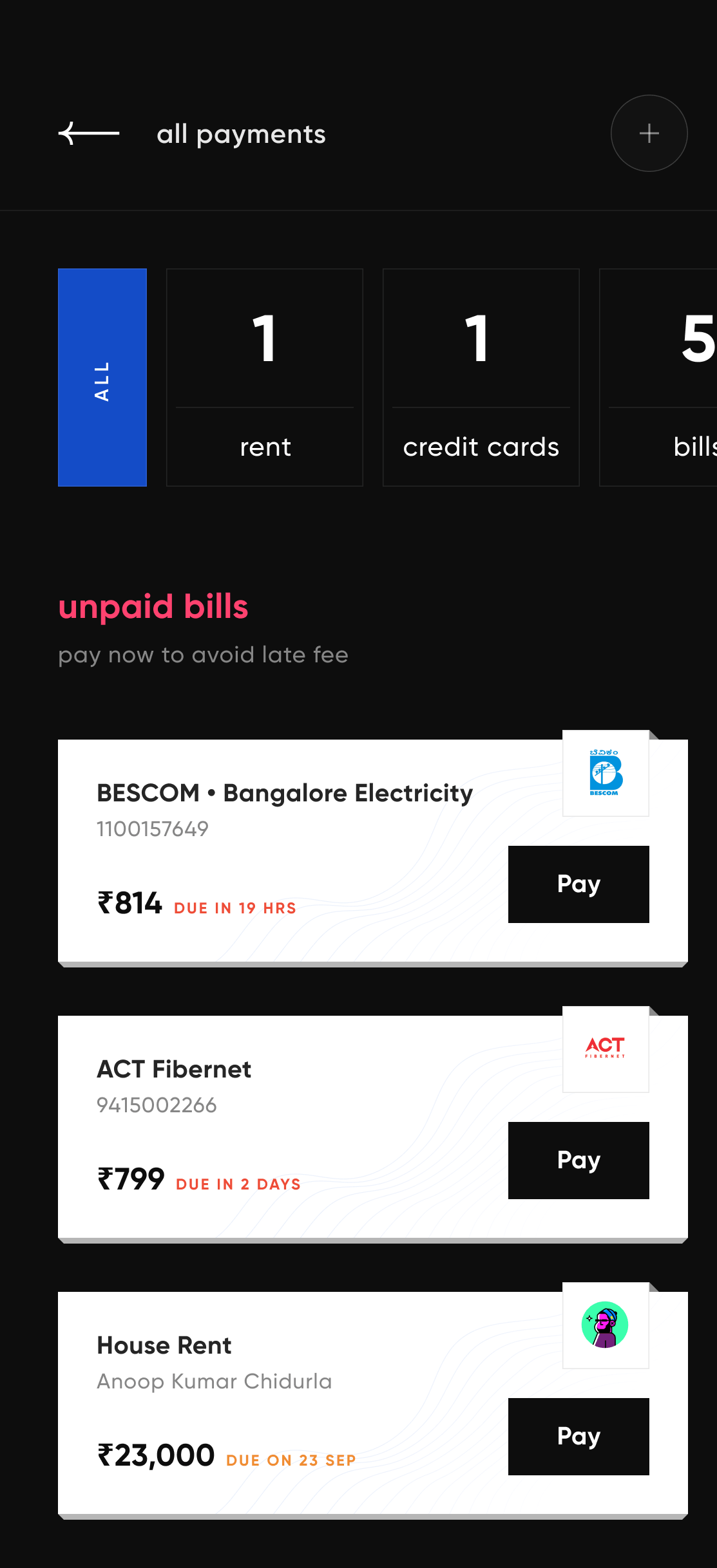 Mobile design of Pay surface in CRED